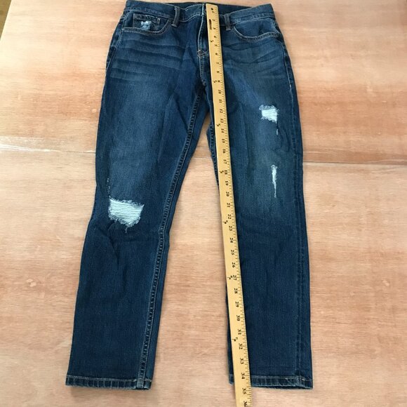 Level 99 Piper Jeans Women Size 27 Blue Denim Distressed Mid Rise Dark Wash - Picture 6 of 11
